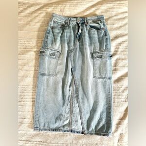 American Eagle denim cargo skirt